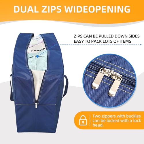 Extra Large travel duffel bag with Strong Handles, 180L Waterproof duffel bag, Durable Zippers, Extra Large Storage Totes for Space Saving and Moving Supplies, Blue - color: Blue, size: XL - 39.4″ × 11.8″ × 23.6″