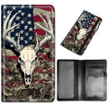 DEGDFSGR Checkbook Cover PU Leather Checkbook Covers for Women for Duplicate Checks, Check Book Covers with RFID Blocking Function for Personal Checkbook, Deer Skull American Flag - color: Deer Skull American Flag