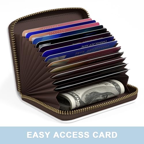 Credit Card Holder, Small RFID Wallet Slim Leather Card Organizer Case - color: A-White, size: Wrist Strap