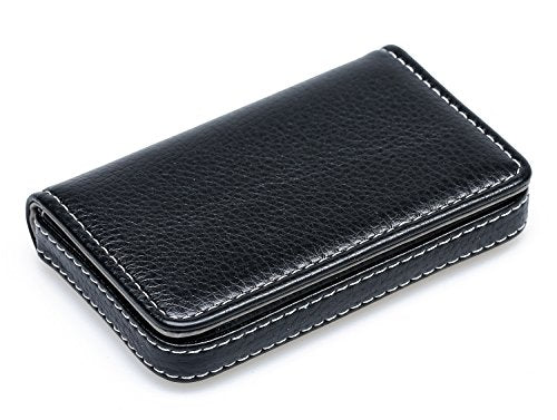 RFID Blocking Wallet - Minimalist Leather Business Credit Card Holder - Black - color: Black