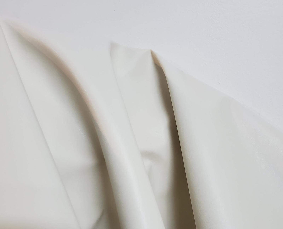 NAT Leathers | White Vegan Faux Leather Synthetic Pleather 0.9 mm 1/2 Yard 18-20 inch Wide x 54 inch Length Soft Smooth Upholstery Half Yard (18" x 54") (White) - color: Ivory