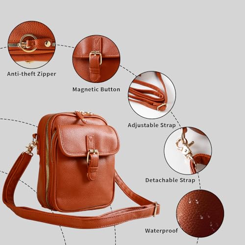 Leather Crossbody Bag for Women,Anti-Theft Messenger Bag with Large Capacity,Built-in Purse Card Slots Shoulder Sling Bag - color: Dark Blue