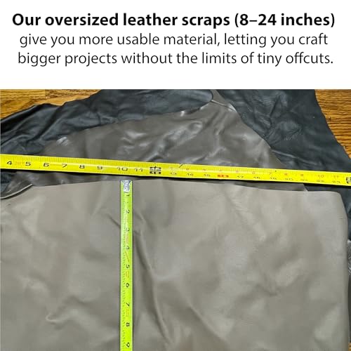 Leather Scraps - Soft and Flexible. New Larger Sizes. Mixed Colors. 2-7 Pieces per Pack. 2 lbs.