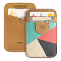 Elastic Card Holder Wallet for Women and Men, Genuine Leather Slim RFID Blocking Front Pocket Credit Card Holder, Cute Small Minimalist Wallet | Cross - color: Cross