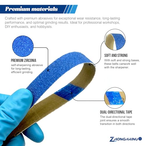 24 Pcs 80 Grit 1/2" x 12" Replacement Sharpening Belts for Work Sharp Knife & Tool Sharpeners (WSKTS & WSKTS - KT/Mk1 & Mk2) - size: 1/2x12 inch, style: 80Grit 24 PCS