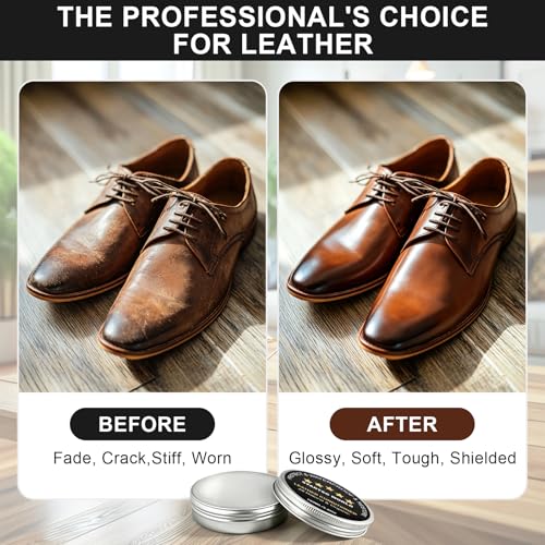 STARTSO WORLD 200Ml Leather Recoloring Balm with 100ML Leather Conditioner, Black Leather Repair Kit for Furniture, Leather Dye, Leather Scratch Repair, Leather Couch Paint - color: Black, size: Leather Recoloring Balm+Mink Oil
