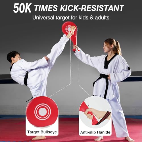 3-in-1 Boxing Training Set, Punching Mitts, Kick Pad and Target Paddle | Martial Arts Target Training Paddle for Taekwondo Karate MMA, Boxing Equipment Sparring for Kids, Teens & Women - style: 3 in 1 Boxing Training Equipment