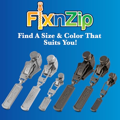 (Medium, Nickel) - See Size Guide - Universal Zipper Repair Kit for Jackets, Luggage, Bags - Backpack Zipper Replacement Repair Kit - Instant Zipper Fix - color: Nickel, size: Medium