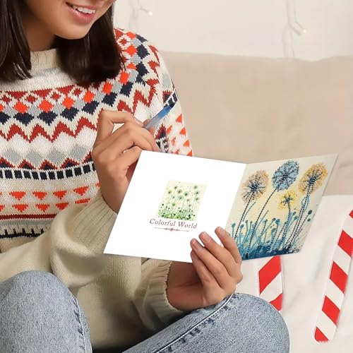 DDGYP 6pcs Diamond Art Cards with Envelopes for Birthday & Daily Greetings - color: Green