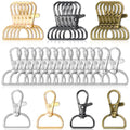 Enenes Swivel Clasp Hooks 30 PCS, 3/4 Inch Lobster Clasps with D Rings | 30 metal swivel lobster clasps with key rings for snap tabs, keychains, wristlets, badge reels, lanyards and DIY crafts - color: 4 Colors