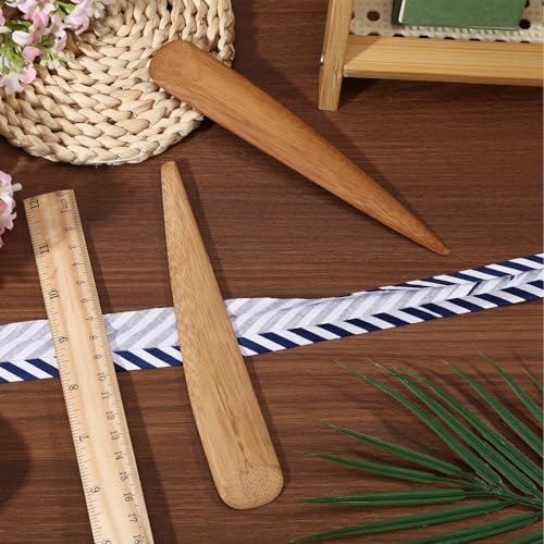 FREEBLOSS 2Pcs Sewing Point Turner & Seam Creaser Set Bamboo Corner Turner Tool for Quilting Fabric Pressing & Edge Creasing Handy Sewing Mark Turner for Precision Sewing Projects