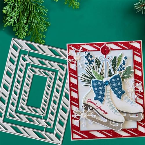 Metal Cutting Die for Scrapbooking - Cut Stencils for DIY Scrapbook Photo Album Decorative Paper Card, Card Making Supplies & Crafting Die Cut (Three Squares 5.5 x 4.3 in) - color: Three Squares 5.5 x 4.3 in