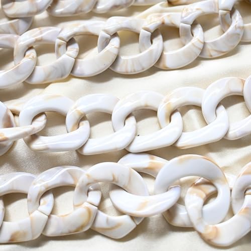 DIY Acrylic Resin Replacement Chain - color: Beige;120cm