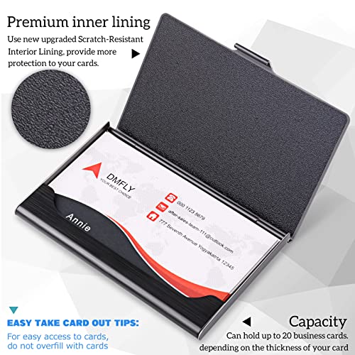 Slim Business Card Case for Men & Women, Pocket Metal Case, Professional Stainless Steel Business Card Holders, Purse Name Card Holder, Buckle Style Shut, Black - style: Black