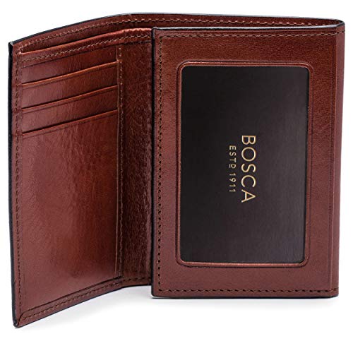 Bosca Men's Double I.D. Trifold - color: Dark Brown