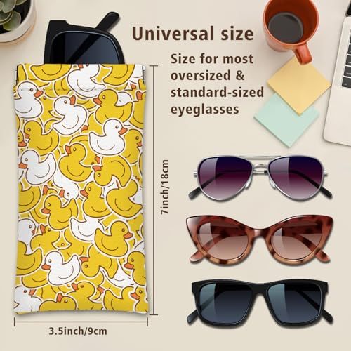 Eyeglasses Sunglasses Case,PU Soft Squeeze Top Glasses Pouch for Women Student,Animal Pattern Portable Anti Scratch - color: Yellow