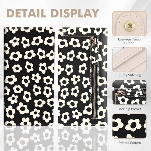 Anikathy Womens Wallet, Rfid Wallets for Women,Slim Thin Credit Card Holder Organizer Purse,PU Leather Cute Long Bifold Clutch Cash Wallet with Zipper Coin Pocket,Ladies Gift,Beige Flower - color: Beige Flower