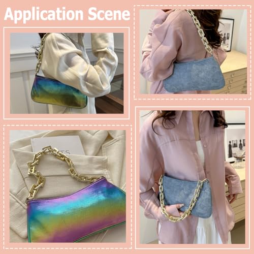 Beebeecraft 3Pcs Purse Chain Strap Extender 3.7/4.7/5.5in Long Alloy Metal Heavy Chunky Link Bag Strap Extender for Handbag Crossbody Bag Replacement Accessories Decoration - size: 3.7/4.7/5.5in
