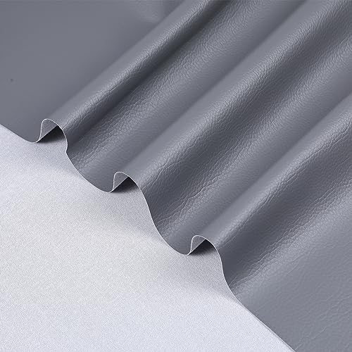 Marine Vinyl Upholstery Faux Leather Fabric, 1 Yard Gray | Marine Grade Faux Leather Vinyl by the Yard, Waterproof, Soft & Durable, for Boat, Furniture Upholstery, DIY Sewing Crafts - color: Dark Gray, size: 1 Yard 55" x 36" (Pre-cut)