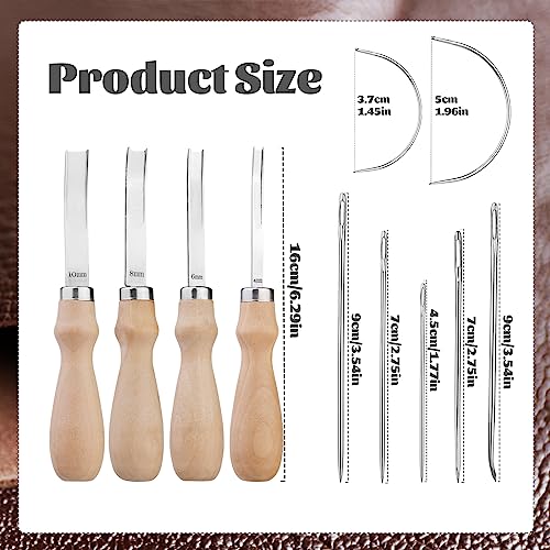 TLKKUE 4Sizes Leather Edge Skiving Beveler Tools, Wide Leather Edge Beveler | Leather Craft Edge Beveler Tool Kit Leather Edge Trimmer for Wristbands, Belts, Other Leather Thinning Projects(4/6/8/10mm)