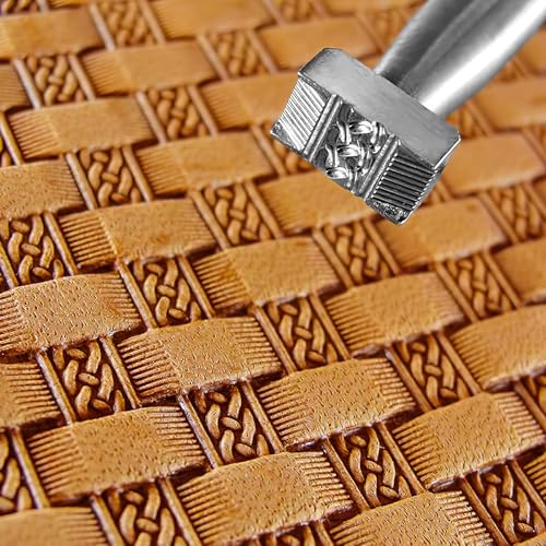 Celtic Basket Weave Leather Stamp Leathercraft Stamping Tool 304 Stainless Steel Geometric Pattern for DIY Carving