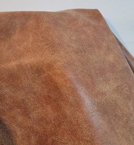 NAT Leathers | Blonde Distressed Vegan Faux Leather Synthetic Pleather 0.9 mm 1/2 Yard Soft Smooth Upholstery Half Yard (18" x 54") (Blonde Distress) - color: Blonde Distress