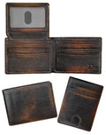 DK86 Wallet for Men Slim Rfid Bifold Genuine Leather 2 ID Window With Gift Box (black brown) - color: black brown