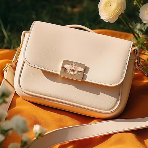 1 Box 4Pcs Bag Turn Buckle Bee Clasp Turn Lock 4 Colors Honeybee Shape Decorative Lock Clutch Closure Metal Latch Hardware Accessory for DIY Handbag Purse Shoulder Bag Making Supplies