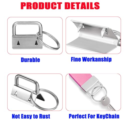 Fob Hardware Set, 1 Inch, with Installation Pliers Tool, for Wristlet Keychain, Key Lanyard - color: 61 Pcs