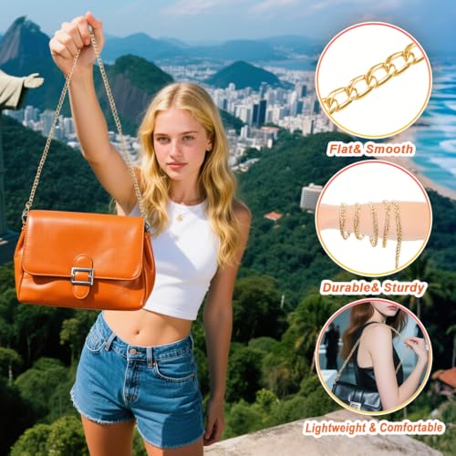 3Pcs Bag Purse Chain Straps,47inch Chain Purse Strap Accessories for Handlebag Crossbody Purses (BLACK+SILVER+GOLD=S) - color: Black+silver+gold=s