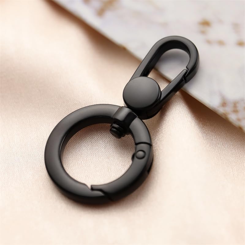2pcs Double Opening Snap Hooks,Push Gate Snap Hook Metal Swivel Lobster Claw Clasp Purse,Backpack,Bag Strap,Keyring,Phone case (Matte Black) - color: Matte Black