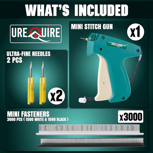 Original Stitchy Gun Kit - Stitch Gun for Clothes - Quilting, Hemming & Tagging - Stitchy Quick Clothing Fixer for Instant Repairs - Includes 2 Needles, 3000 Black & White Micro Fasteners - color: Teal (Deep Blue-Green)