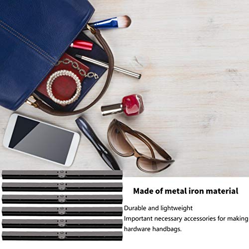 Pssopp Metal Purse Frame, 6Pcs Wallet Clasp, Iron, Gun-Gray - color: Gun‑Gray