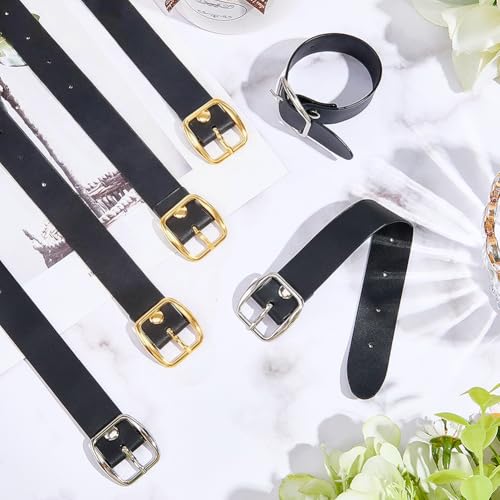 6Pcs PU Leather Kilt Extension Strap Gold Buckle Extenders - color: Gold and Silver Buckle