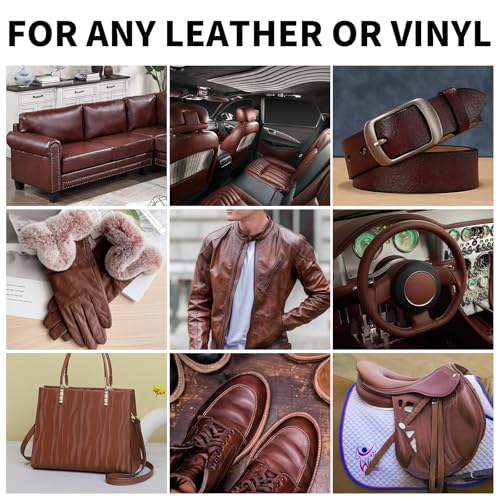 SHADAIWUYU 8.5oz Leather Recoloring Balm with 100ml Mink Oil,Medium Brown Leather Repair kit for Furniture and Car Interior,Leather Couch Scratch Repair,Leather Dye Paint,Mink Oil for Leather - color: Medium Brown, size: Leather Recoloring Balm+Mink Oil