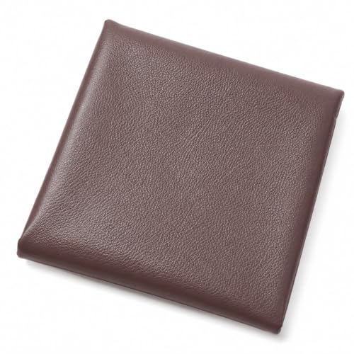 SHISU Brown Faux Leather Upholstery Fabric - Lychee Grain Vinyl for Sewing - color: Brown, size: Approx. 0.7mm, 19.7" × 55.0"