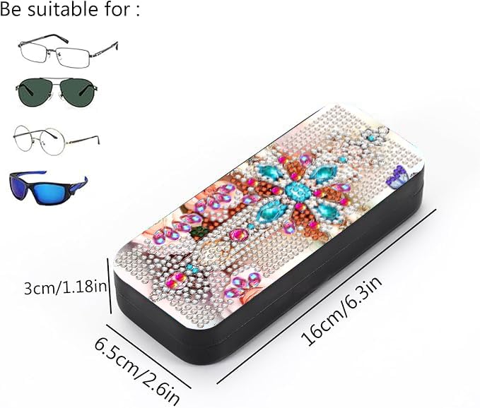 Leatrice 5D Diamond Art Kits for Adults Diamond Dots Eyeglasses Case - color: crucifix