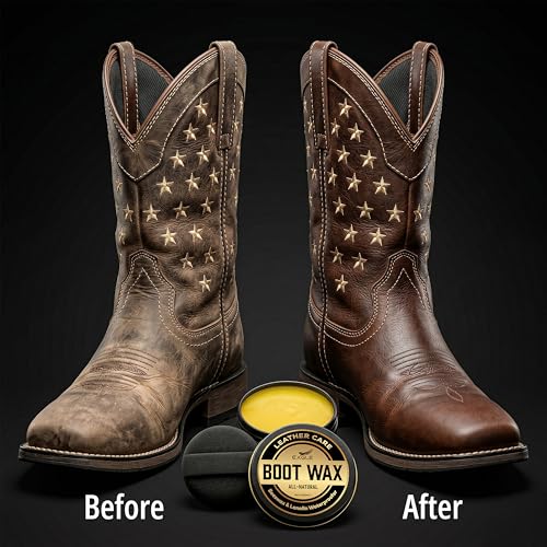 Boot Wax Waterproofer & Conditioner – 4oz Beeswax Leather Waterproofing Wax for Boots, Shoes, Gloves & Jackets – All-Natural Leather Sealant & Protector