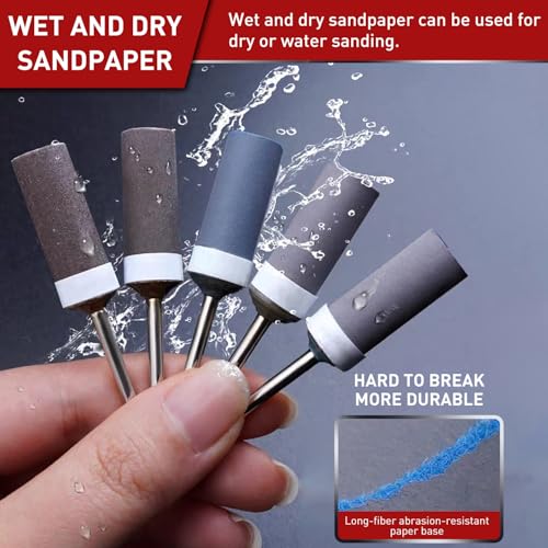 15PCS 1200 Grit Sanding Drums for Rotary Dremel Tool - size: 1200 Grit