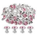 uxcell 60 Sets Rhinestone Rivets, 9mm Leather Rivets Crystal Rivets Stud Rapid Double Cap Rivets for DIY Leather Craft Fabric Clothes Belt Bags, Pink - color: Pink, size: 9mm