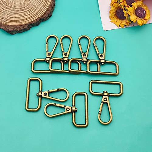 12pcs 1.25" Inside Diameter D Ring Lobster Clasp Claw Swivel Clasps Claw for Push Gate Snap Hooks Trigger Clips Swivel Snap Fashion Clips DIY Crafts Supplies(Antique Bronze) - color: 12pcs,1.25"