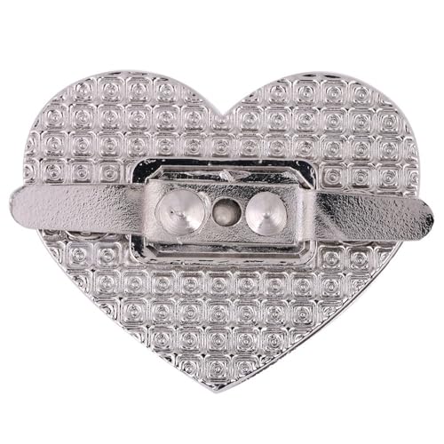 MOPFOL Heart-Shaped Twist Locks 5 Sets - Zinc Alloy Bag Clasps for Leather Handbags, Decorative Purse Hardware with Turn Lock Design(Silver) - color: Silver