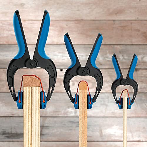 Rockler Medium Spring Bandy Clamps (Pair) One-Handed Nylon Clamps | Spring Clamps – Quick One-Handed Clamping – Medium Bandy Clamps – Nylon Construction – Pair Pack - size: 1PACK-Medium