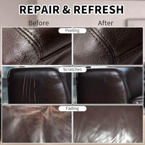 SHADAIWUYU 8.5oz Leather Recoloring Balm with 100ml Mink Oil,Dark Brown Leather Repair kit for Furniture and Car Interior,Leather Couch Scratch Repair,Leather Dye Paint,Mink Oil for Leather - color: Dark Brown, size: Leather Recoloring Balm+Mink Oil