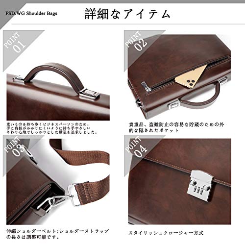 FSD.WG]Business Bag Leather Briefcase Shoulder Laptop Business Bag for Men - color: Black