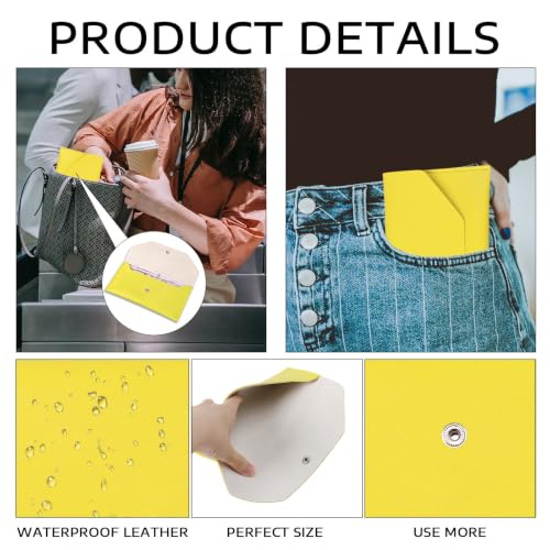 BLMHTWO Cash Wallets for Women - Reusable Leather Cash Envelope Wallet for Budgeting, Billing (Yellow) - color: Yellow