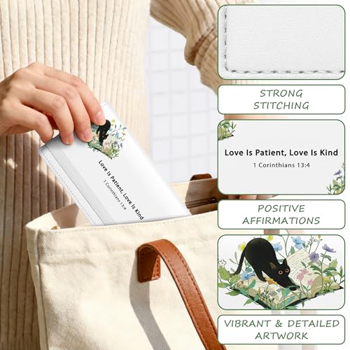 Tipmile Checkbook Covers for Personal Checkbook, PU Leather Checkbook Holder for Women and Men with Elastic Band, Effortless Sophistication - color: D Love Is
