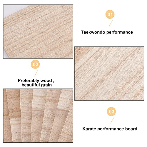 OLYCRAFT 10 Sheets Taekwondo Breaking Boards 4~5mm Wooden Karate Breaking Boards Punching Wood Boards Wooden Kick Board Training Accessory for Karate Practice Performing 11.7x7.9 Inch - size: 4~5mm