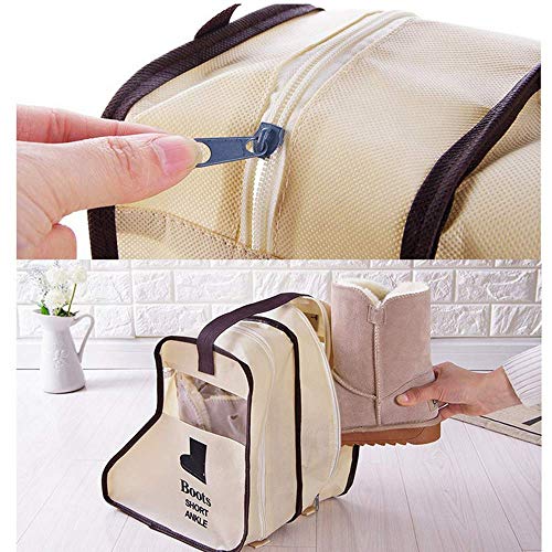 Portable 2 Pack Boots Storage,Short Boots Storage/Protector Bag | Boots Cover(Beige)