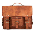 BERLINER BAGS Genuine Leather Messenger Bag For Men Berlin XL- Brown | Briefcase For Travel & Work, Adjustable Strap, 15.6" Laptop Slot, Trolley Sleeve, Phone Pocket, Pen Loops, Key Carabiner - color: Brown XL